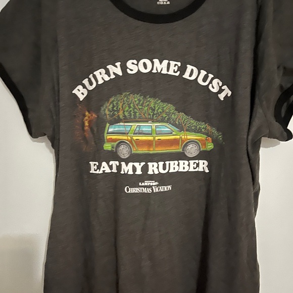 Ripple Junction Tops - Christmas Vacation Graphic Tee - Gray